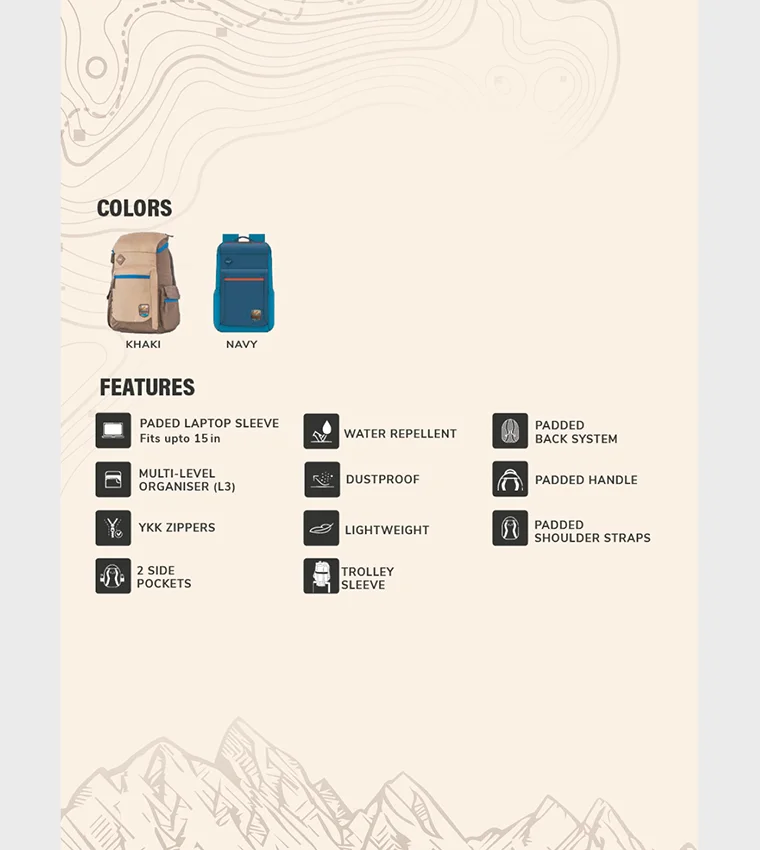WILDCRAFT Khaki Wildcraft Cargo Pack 30 Backpack, Khaki  | Best Price UAE
